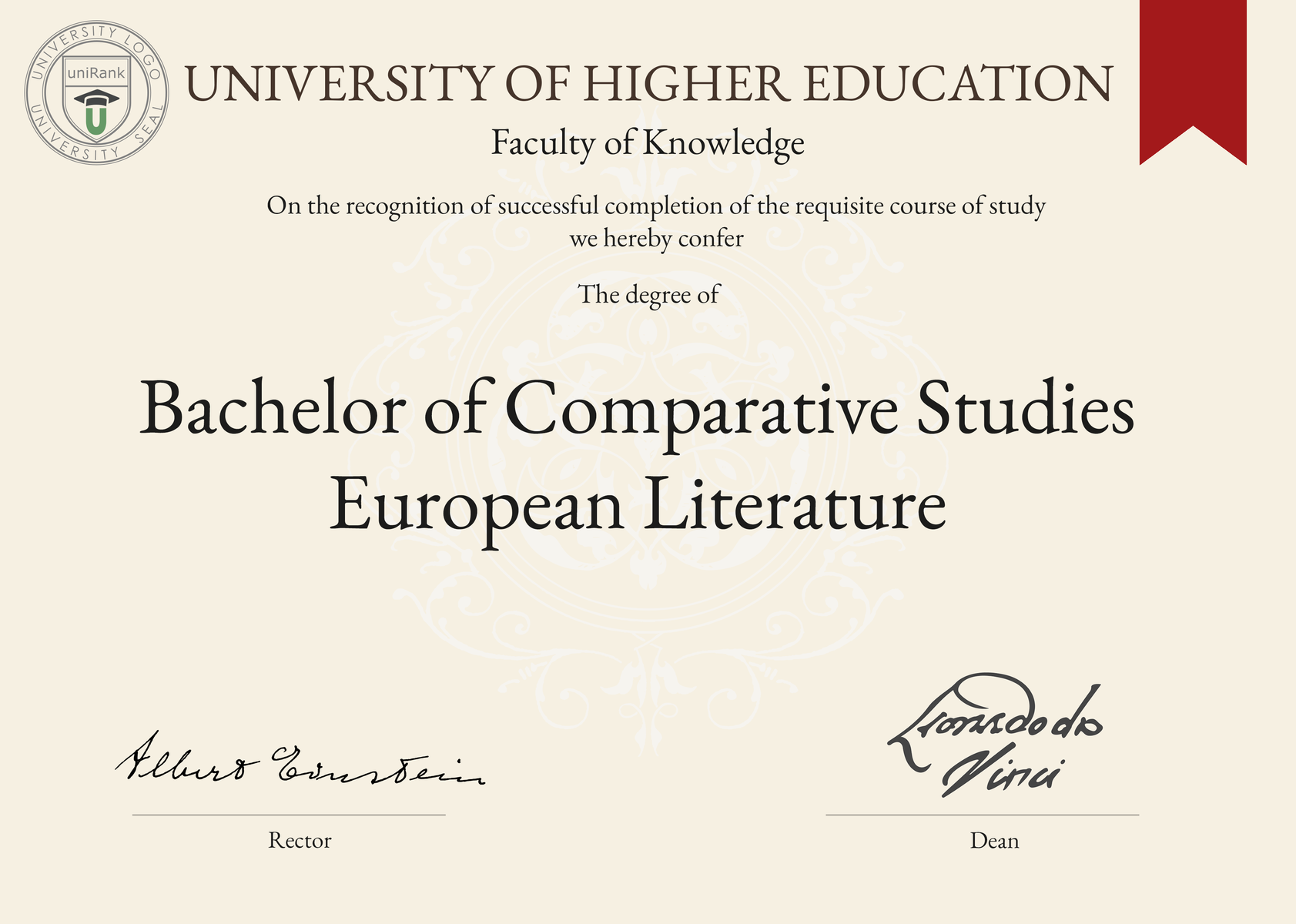 Bachelor Of Comparative Studies European Literature B.C.S. European ...