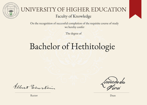 Bachelor of Hethitologie (B.Heth.) program/course/degree certificate example