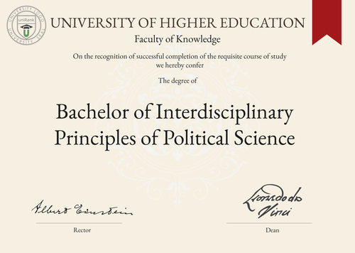 Bachelor of Interdisciplinary Principles of Political Science (BIPPS) program/course/degree certificate example