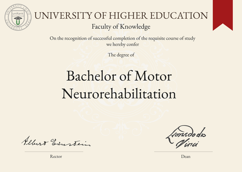 Bachelor of Motor Neurorehabilitation (B.M.N.R.) program/course/degree certificate example