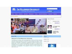 The Millenium University's Website Screenshot