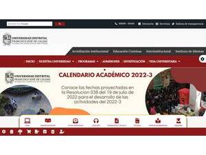 Francisco José de Caldas District University's Website Screenshot