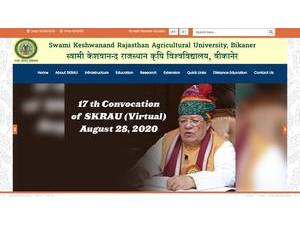 राजस्थान कृषि विश्वविद्यालय's Website Screenshot