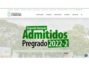 University of Córdoba, Colombia's Website Screenshot