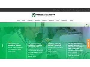 University of Abuja's Website Screenshot