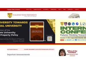Cagayan State University's Website Screenshot