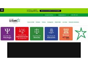 La Salle University of Costa Rica's Website Screenshot