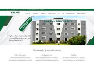 Abasyn University's Website Screenshot