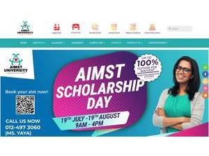 AIMST University's Website Screenshot