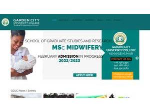 Garden City University College's Website Screenshot