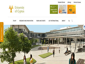 University of Cyprus's Website Screenshot