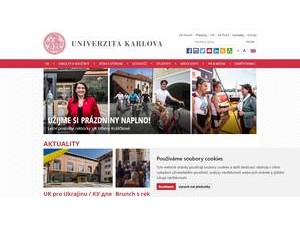 Univerzita Karlova's Website Screenshot