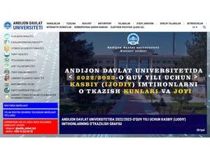 Andijan State University's Website Screenshot