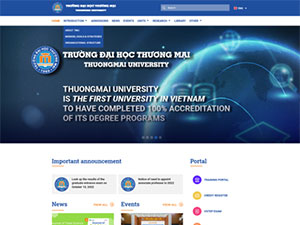 Trường Đại học Thương mại's Website Screenshot