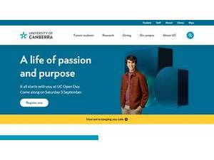 University of Canberra's Website Screenshot