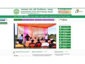 जवाहरलाल नेहरू कृषि विश्वविद्यालय's Website Screenshot
