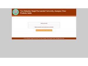 Veer Bahadur Singh Purvanchal University's Website Screenshot