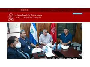 University of El Salvador's Website Screenshot