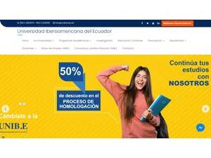 Universidad Iberoamericana of Ecuador's Website Screenshot