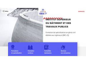 Institut Supérieur du Bâtiment et des Travaux Publics's Website Screenshot