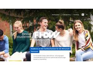 Fachhochschule für die Wirtschaft Hannover's Website Screenshot