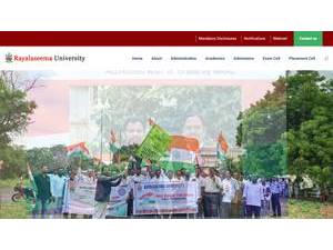 Rayalaseema University's Website Screenshot