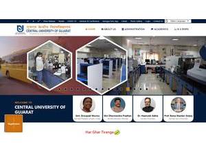 સેન્ટ્રલ યુનિવર્સિટી ઓફ ગુજરાત's Website Screenshot