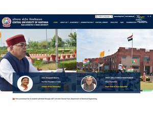 केन्द्रीय विश्वविद्यालय, हरियाणा's Website Screenshot