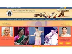 Bhatkhande Sanskriti Vishwavidyalaya's Website Screenshot