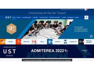 Tiraspol State University's Site Screenshot