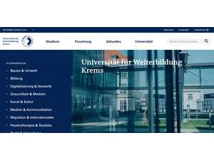 Universität für Weiterbildung Krems's Website Screenshot