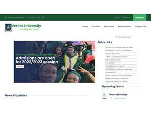 Veritas University's Website Screenshot