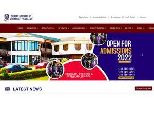 Christ Apostolic University College's Website Screenshot