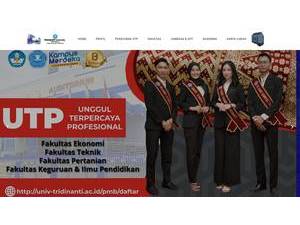 Tridinanti University of Palembang's Website Screenshot
