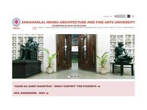 జవహర్ లాల్ నెహ్రూ ఆర్కిటెక్చర్, ఫైన్ ఆర్ట్స్ విశ్వవిద్యాలయం's Website Screenshot