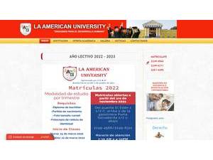 The American University's Website Screenshot