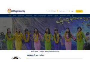 East Yangon University's Website Screenshot