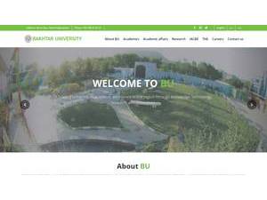 Bakhtar University's Website Screenshot