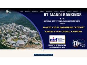 Indian Institute of Technology Mandi's Website Screenshot