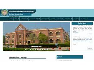 Shaheed Benazir Bhutto University Shaheed Benazirabad's Website Screenshot