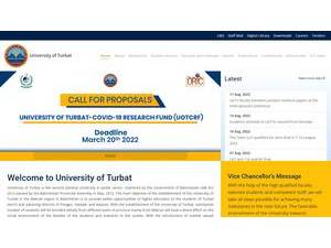 University of Turbat's Website Screenshot