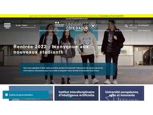 University of Côte d'Azur's Website Screenshot