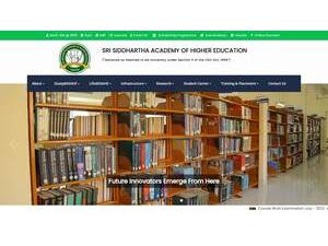 Sri Siddhartha Academy of Higher Education's Website Screenshot