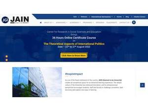 Jain University's Website Screenshot