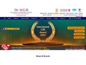 டாக்டர் எம்.ஜி.ஆர். கல்வி மற்றும் ஆராய்ச்சி நிறுவனம்'s Website Screenshot