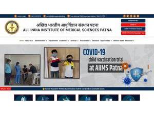 All India Institute of Medical Sciences Patna's Website Screenshot