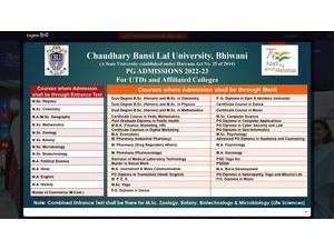 Chaudhary Bansi Lal University's Website Screenshot