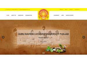 Guru Ravidas Ayurved University's Website Screenshot