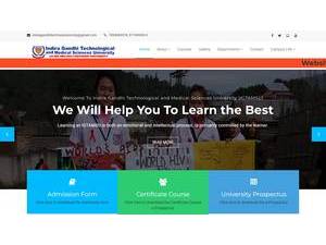इंदिरा गांधी प्रौद्योगिकी और चिकित्सा विज्ञान विश्वविद्यालय's Website Screenshot