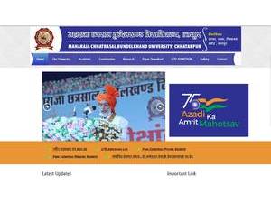 Maharaja Chhatrasal Bundelkhand University's Website Screenshot
